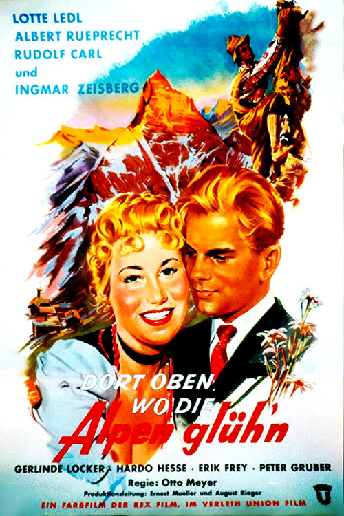 Dort oben, wo die Alpen glühen poster