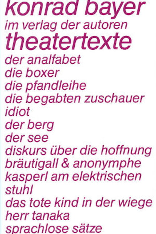 idiot, performance film based on a play of Konrad Bayer poster